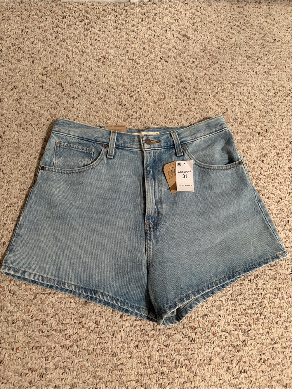Levi's Light Blue Classic High-Waist Denim Shorts